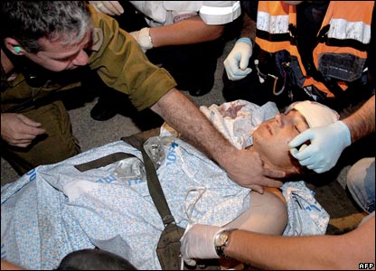 Wounded soldier receives treatment