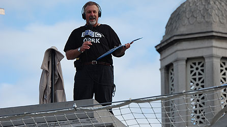 Jonathan Cowap on the plinth in Trafalgar Square