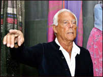 O estilista Giorgio Armani.