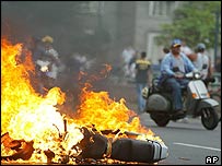 Manifestação contra Chávez em Caracas