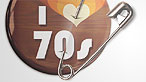I love the 70's 'I love the 70's' pin badge icon