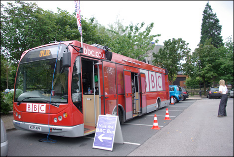 The BBC Bus arrives in St Helens
