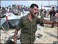 Local da explosão em Gaza