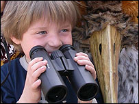 boy birdwatching