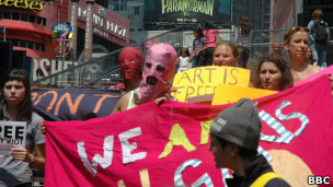 Акция в поддержку Pussy Riot в Нью-Йорке