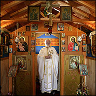 James O'Grady inside his shed - © Birmingham Post