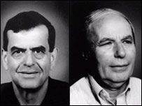 Os cientistas israelenses Aaron Ciechanover e  Avram Hershko