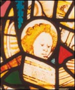 Detail of the cathedral stained glass 
