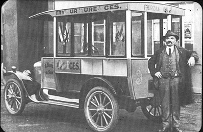 Italian immigrant with his ice cream lorry