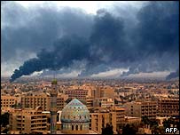 Bombardımana uğrayan Bağdat