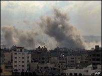 Ataque de míssil israelense na Cidade de Gaza