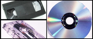CD/DVD, cassette, video tape