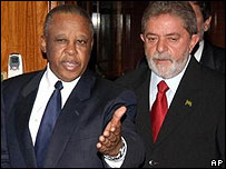 Lula e o presidente de Botsuana, Festus Mogae
