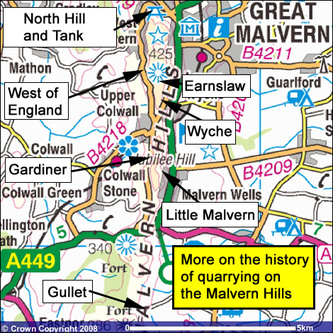 Map of Malvern Hills