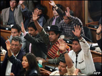 Votação no Senado da Bolívia