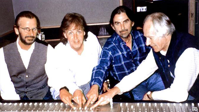 Ringo Starr, Paul McCartney, George Harrison, George Martin