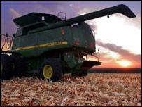 Colheita de milho para etanol nos EUA