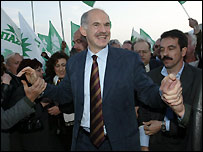 Yorgos Papandreu bir seçim mitinginde