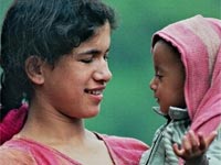A Hindu baby boy with mother
