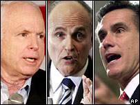 رامنی (راست)، جولیانی (وسط) و مک کین 