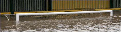 Flooding at Gloucester City AFC's Meadow Park home