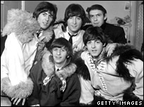 甲壳虫乐队与阿斯皮诺尔合影