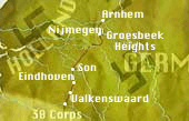 A map showing the main objectives of operation Market Garden