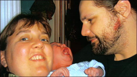 Shannon Brown, his wife and child