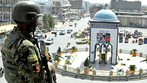 قندھار کے ایک چوک کی تصویر