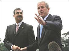 जॉर्ज बुश और युसुफ़ रज़ा गिलानी