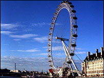 The London Eye with the County Hall in the background