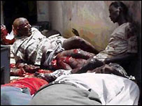 Cena após explosão de granada em Mogadíscio