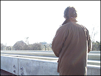 Carol Carman observes the concrete guided gus way