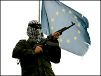 Gazze'de AB bayrağı