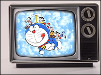 O desenho japonês Doreamon, que foi proibido no horário nobre da TV chinesa