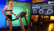 Working out in a hi-tech gym