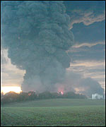 The huge plume of smoke