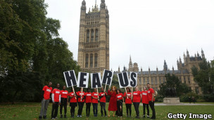 Protesto por mais empregos para jovens em Londres (Foto Getty Image)