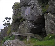 The plaque remembers WWI's Captain Hunter  