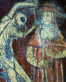 Llun yn dangos sgerbwd yn ymosod ar berson iach