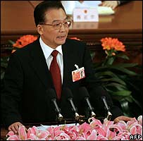 Wen Jiabao, premiê chinês, em discurso na abertura do Congresso do Povo 
