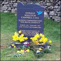 Donald Campbell's grave at Coniston
