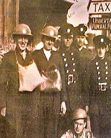 miners in sepia tone miners