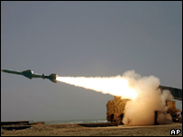 Teste com míssil terra-ar iraniano, em agosto