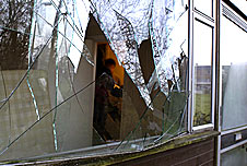 a broken window