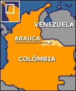 Saravena fica na província de Arauca, uma das mais violentas do país