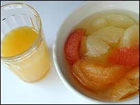 Suco e frutas