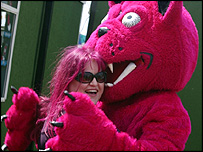 Rebecca Hobbs with the Download Dog