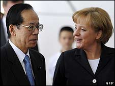 Thủ tướng Nhật Yasuo Fukuda và Thủ tướng Đức Angela Merkel