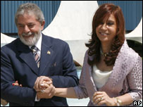 Presidente Lula e Cristina Kirchner (foto: 3/10/07)